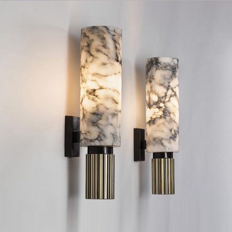 BLACK SHADE MARBLE WALL LAMP