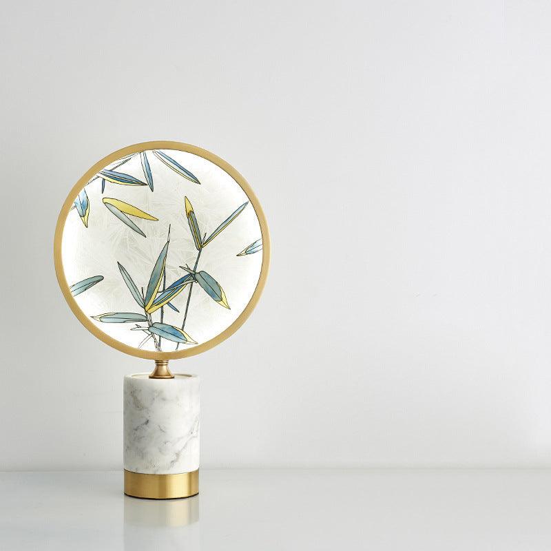 MARBLE ROUND PAINTING TABLE LAMP