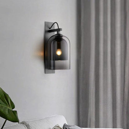 STROLYS SMOKE GRAY GLOBE SCONCE