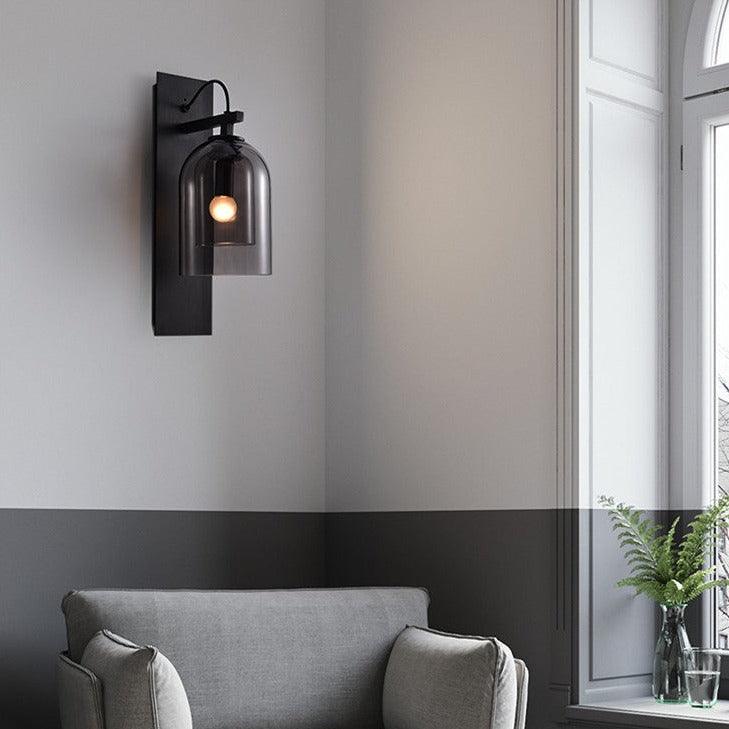 STROLYS SMOKE GRAY GLOBE SCONCE