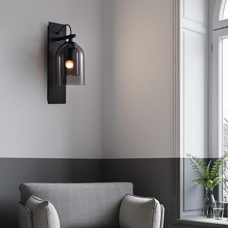 STROLYS SMOKE GRAY GLOBE SCONCE