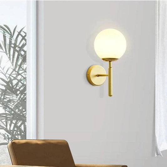 WHITE ORB WALL SCONCE